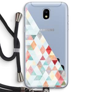 CaseCompany Gekleurde driehoekjes pastel: Samsung Galaxy J5 (2017) Transparant Hoesje met koord