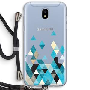 CaseCompany Gekleurde driehoekjes blauw: Samsung Galaxy J5 (2017) Transparant Hoesje met koord