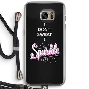 CaseCompany Sparkle quote: Samsung Galaxy S7 Edge Transparant Hoesje met koord