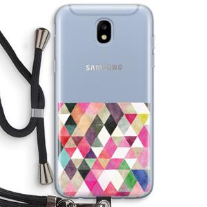 CaseCompany Gekleurde driehoekjes: Samsung Galaxy J5 (2017) Transparant Hoesje met koord
