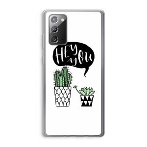 CaseCompany Hey you cactus: Samsung Galaxy Note 20 / Note 20 5G Transparant Hoesje