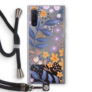 CaseCompany Flowers with blue leaves: Samsung Galaxy Note 10 Transparant Hoesje met koord