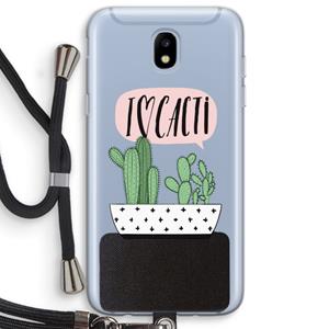 CaseCompany I love cacti: Samsung Galaxy J5 (2017) Transparant Hoesje met koord