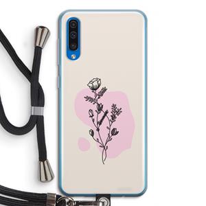 CaseCompany Roses are red: Samsung Galaxy A50 Transparant Hoesje met koord