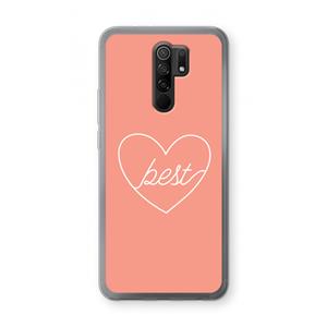 CaseCompany Best heart: Xiaomi Redmi 9 Transparant Hoesje