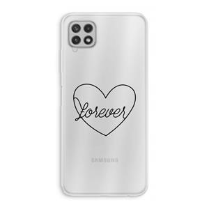CaseCompany Forever heart black: Samsung Galaxy A22 4G Transparant Hoesje
