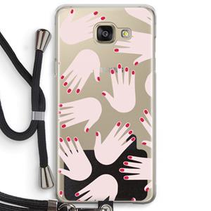 CaseCompany Hands pink: Samsung Galaxy A5 (2016) Transparant Hoesje met koord