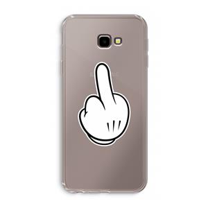 CaseCompany Middle finger white: Samsung Galaxy J4 Plus Transparant Hoesje