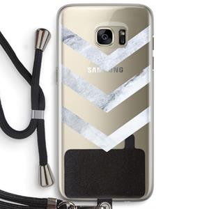 CaseCompany Marmeren pijlen: Samsung Galaxy S7 Edge Transparant Hoesje met koord
