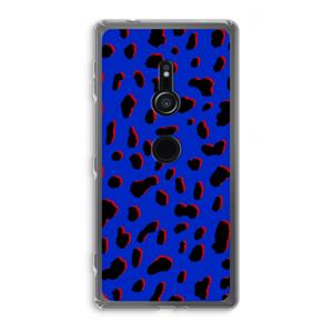 CaseCompany Blue Leopard: Sony Xperia XZ2 Transparant Hoesje