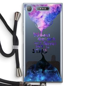 CaseCompany Stars quote: Sony Xperia XZ1 Transparant Hoesje met koord