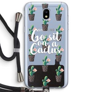 CaseCompany Cactus quote: Samsung Galaxy J5 (2017) Transparant Hoesje met koord