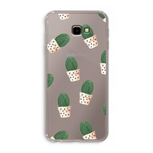 CaseCompany Cactusprint roze: Samsung Galaxy J4 Plus Transparant Hoesje