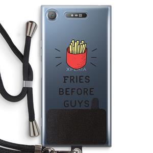 CaseCompany Fries before guys: Sony Xperia XZ1 Transparant Hoesje met koord