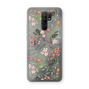CaseCompany Sweet little flowers: Xiaomi Redmi 9 Transparant Hoesje