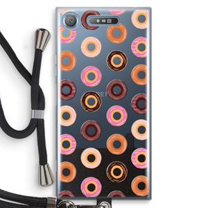 CaseCompany Donuts: Sony Xperia XZ1 Transparant Hoesje met koord