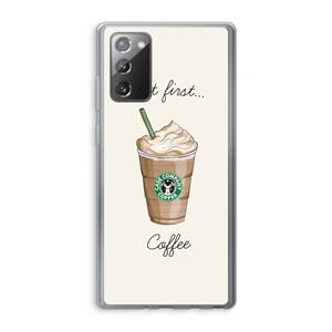 CaseCompany But first coffee: Samsung Galaxy Note 20 / Note 20 5G Transparant Hoesje