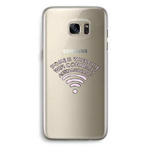 CaseCompany Home Is Where The Wifi Is: Samsung Galaxy S7 Edge Transparant Hoesje