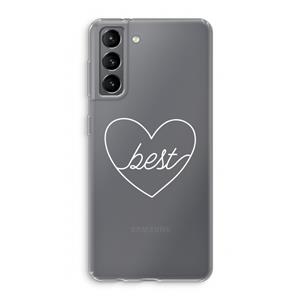 CaseCompany Best heart pastel: Samsung Galaxy S21 Transparant Hoesje