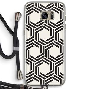 CaseCompany Geometrisch patroon: Samsung Galaxy S7 Edge Transparant Hoesje met koord