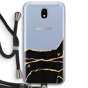 CaseCompany Gouden marmer: Samsung Galaxy J5 (2017) Transparant Hoesje met koord