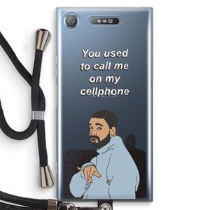 CaseCompany Hotline bling: Sony Xperia XZ1 Transparant Hoesje met koord