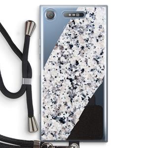 CaseCompany Gespikkelde marmer: Sony Xperia XZ1 Transparant Hoesje met koord
