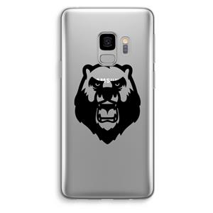 CaseCompany Angry Bear (black): Samsung Galaxy S9 Transparant Hoesje