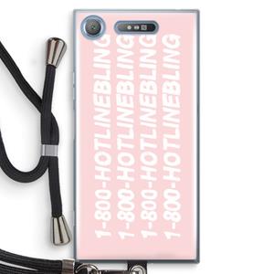 CaseCompany Hotline bling pink: Sony Xperia XZ1 Transparant Hoesje met koord