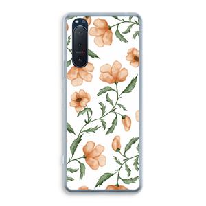 CaseCompany Peachy flowers: Sony Xperia 5 II Transparant Hoesje