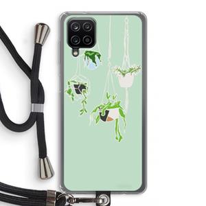 CaseCompany Hang In There: Samsung Galaxy A12 Transparant Hoesje met koord
