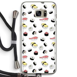 CaseCompany Sushi time: Samsung Galaxy S7 Edge Transparant Hoesje met koord