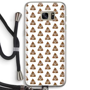 CaseCompany Poop emoji: Samsung Galaxy S7 Edge Transparant Hoesje met koord