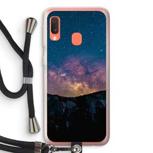 CaseCompany Travel to space: Samsung Galaxy A20e Transparant Hoesje met koord