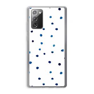 CaseCompany Blauwe stippen: Samsung Galaxy Note 20 / Note 20 5G Transparant Hoesje