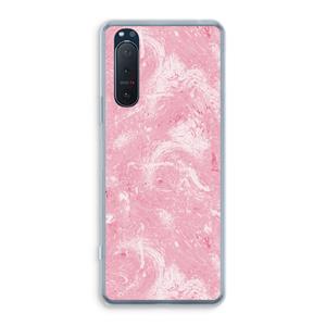 CaseCompany Abstract Painting Pink: Sony Xperia 5 II Transparant Hoesje