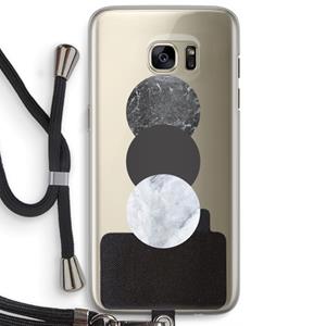CaseCompany Marmeren cirkels: Samsung Galaxy S7 Edge Transparant Hoesje met koord