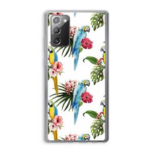CaseCompany Kleurrijke papegaaien: Samsung Galaxy Note 20 / Note 20 5G Transparant Hoesje