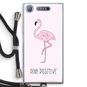 CaseCompany Pink positive: Sony Xperia XZ1 Transparant Hoesje met koord