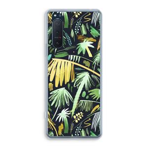 CaseCompany Tropical Palms Dark: Sony Xperia 5 II Transparant Hoesje