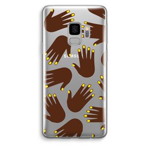CaseCompany Hands dark: Samsung Galaxy S9 Transparant Hoesje