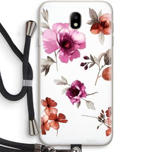 CaseCompany Geschilderde bloemen: Samsung Galaxy J7 (2017) Transparant Hoesje met koord