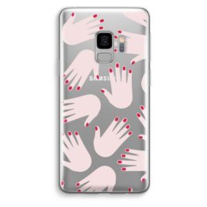 CaseCompany Hands pink: Samsung Galaxy S9 Transparant Hoesje
