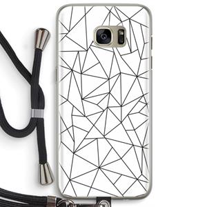 CaseCompany Geometrische lijnen zwart: Samsung Galaxy S7 Edge Transparant Hoesje met koord