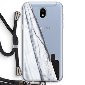 CaseCompany Gestreepte marmer: Samsung Galaxy J5 (2017) Transparant Hoesje met koord