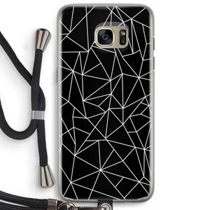 CaseCompany Geometrische lijnen wit: Samsung Galaxy S7 Edge Transparant Hoesje met koord