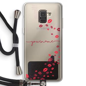 CaseCompany Kusjes: Samsung Galaxy A8 (2018) Transparant Hoesje met koord