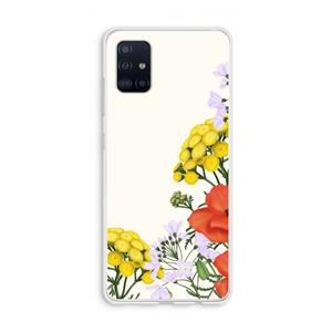 CaseCompany Wilde bloemen: Galaxy A51 4G Transparant Hoesje