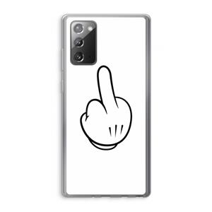CaseCompany Middle finger white: Samsung Galaxy Note 20 / Note 20 5G Transparant Hoesje