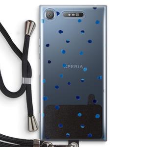CaseCompany Blauwe stippen: Sony Xperia XZ1 Transparant Hoesje met koord